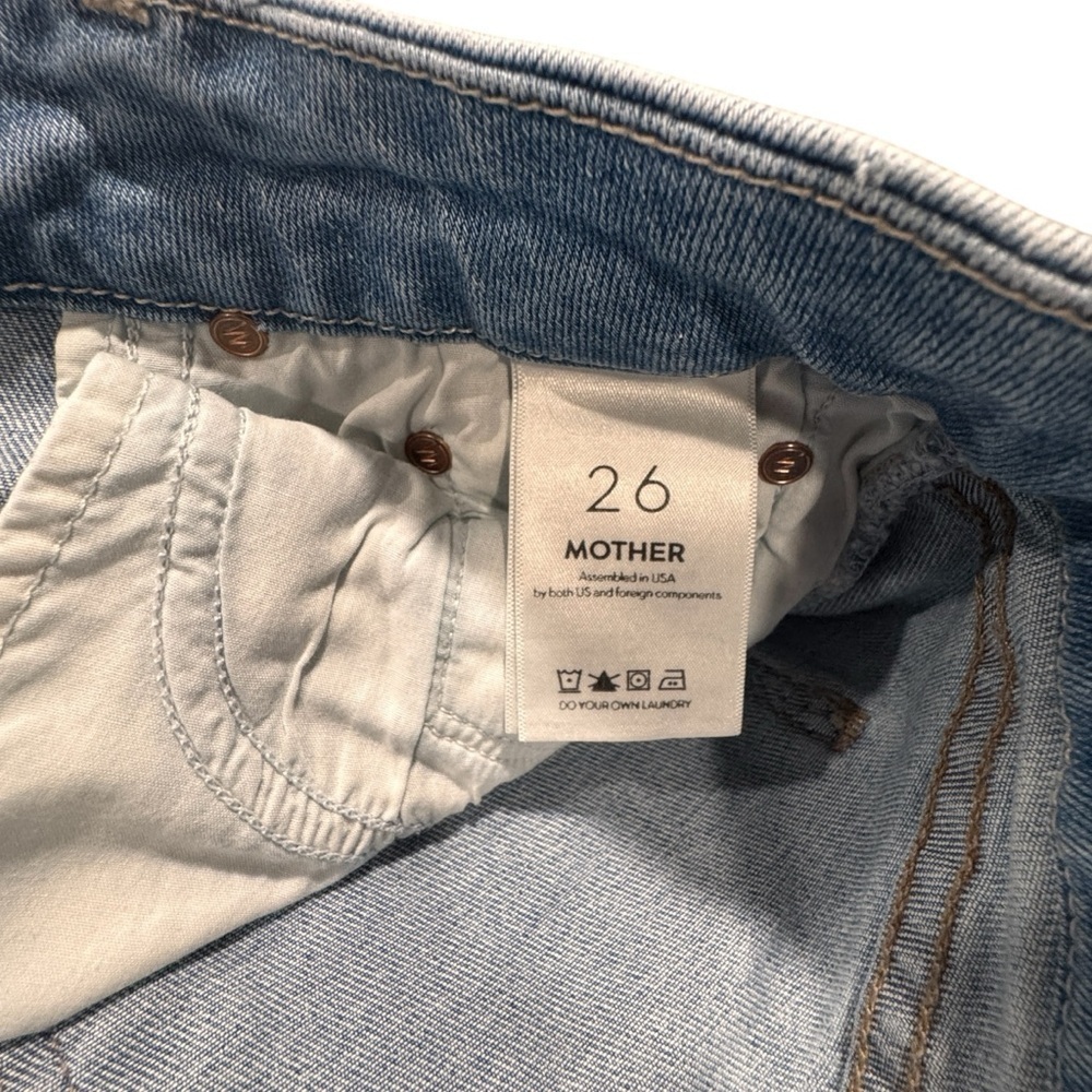 MOTHER Woman’s High Waisted Distressed Ankle Fray Jeans Size 26 - Picture 10 of 11